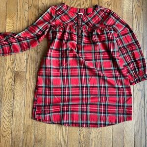 NWOT Crewcuts red tartan plaid flannel PJ dress.  Size Medium (8-9).
